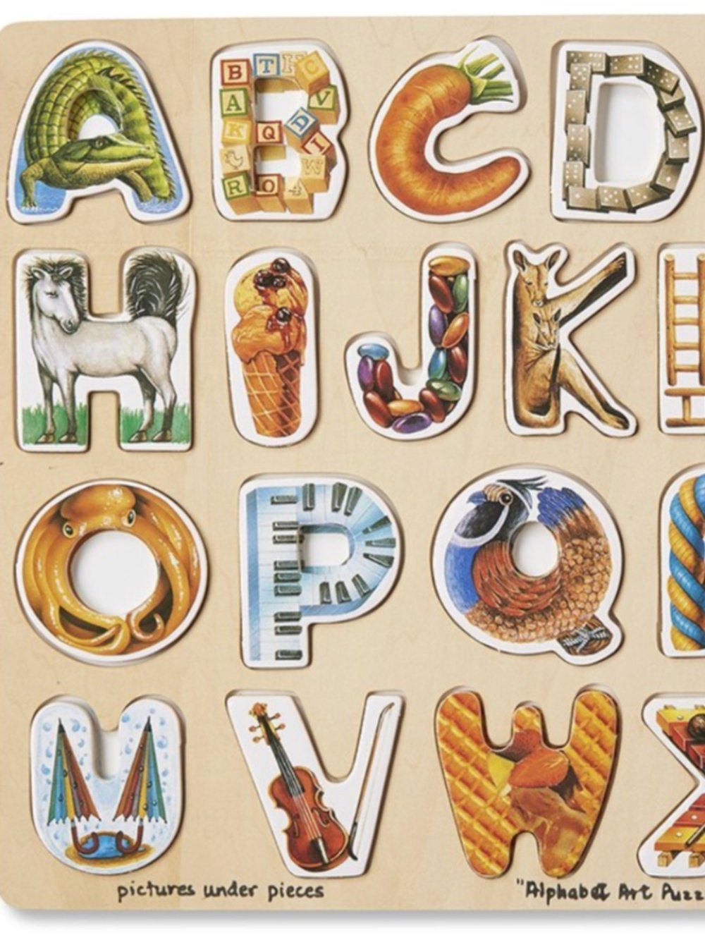Melissa & Doug Wooden Alphabet Art Puzzle